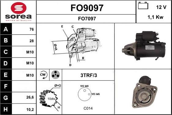 SNRA FO9097 - Стартер autocars.com.ua