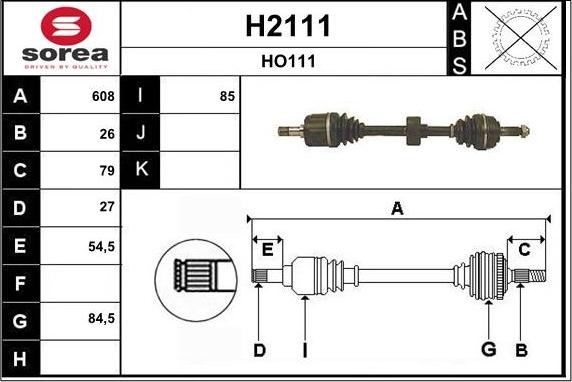 SNRA H2111 - Приводний вал autocars.com.ua