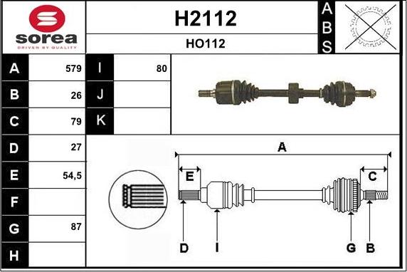 SNRA H2112 - Приводний вал autocars.com.ua