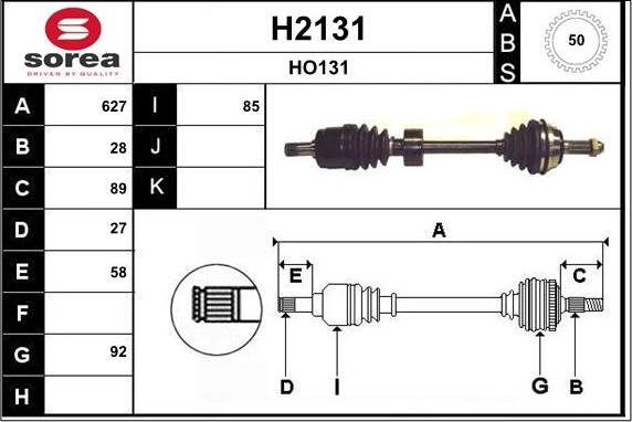 SNRA H2131 - Приводний вал autocars.com.ua