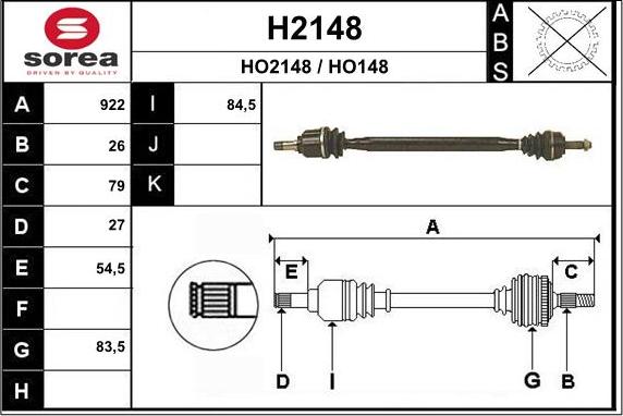 SNRA H2148 - Приводний вал autocars.com.ua