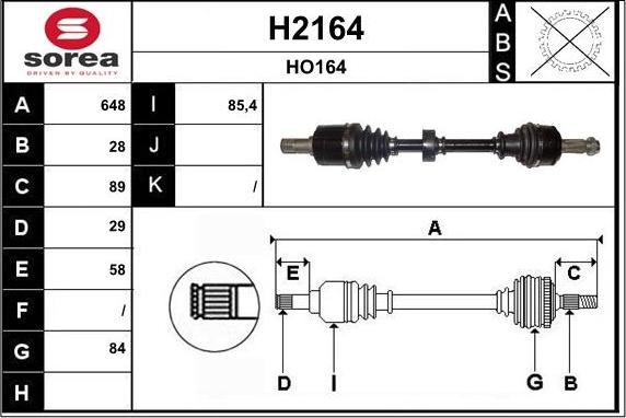 SNRA H2164 - Приводний вал autocars.com.ua