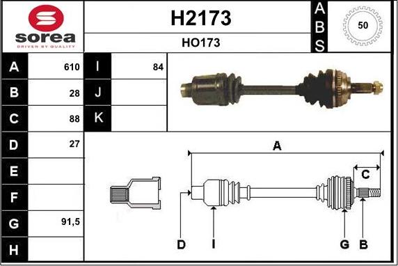 SNRA H2173 - Приводний вал autocars.com.ua