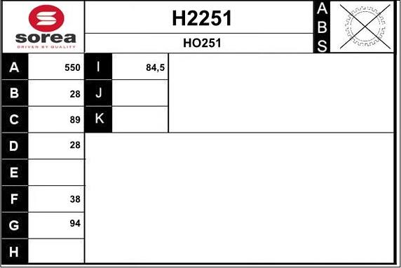 SNRA H2251 - Приводной вал avtokuzovplus.com.ua