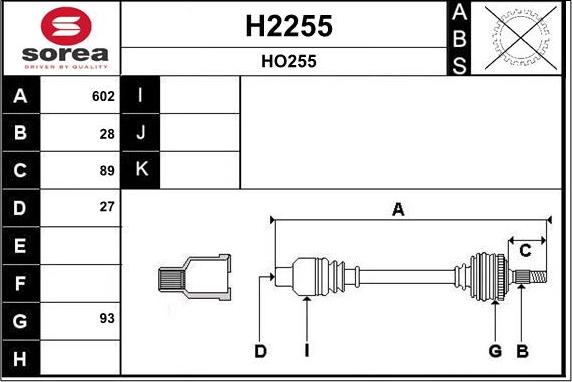 SNRA H2255 - Приводний вал autocars.com.ua