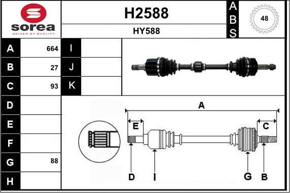 SNRA H2588 - Приводний вал autocars.com.ua