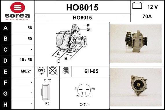 SNRA HO8015 - Генератор avtokuzovplus.com.ua