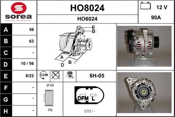 SNRA HO8024 - Генератор avtokuzovplus.com.ua