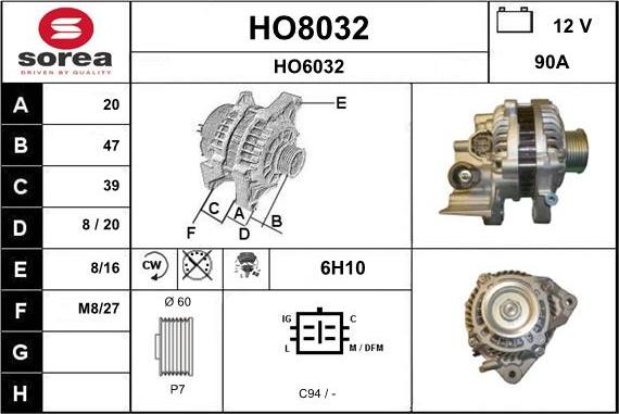 SNRA HO8032 - Генератор autocars.com.ua