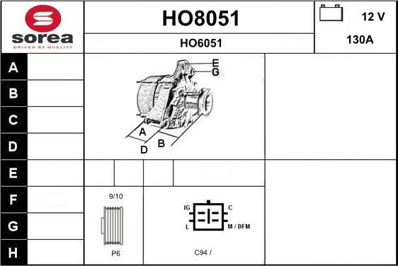 SNRA HO8051 - Генератор autocars.com.ua