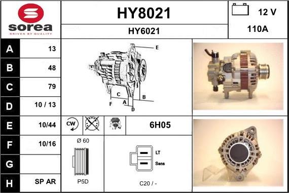 SNRA HY8021 - Генератор autocars.com.ua