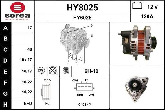 SNRA HY8025 - Генератор autocars.com.ua