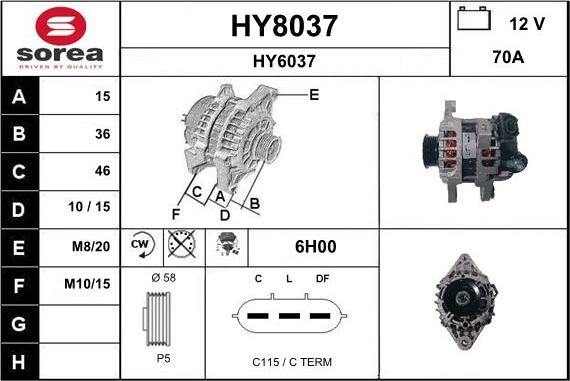 SNRA HY8037 - Генератор avtokuzovplus.com.ua