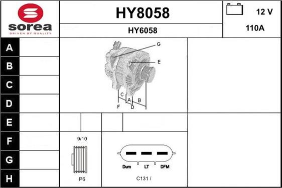 SNRA HY8058 - Генератор autocars.com.ua