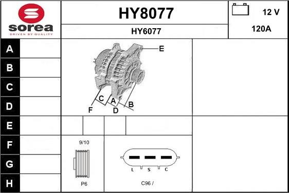 SNRA HY8077 - Генератор avtokuzovplus.com.ua