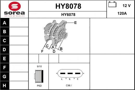 SNRA HY8078 - Генератор avtokuzovplus.com.ua