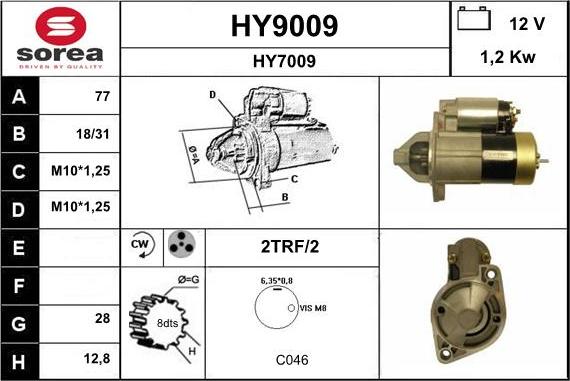 SNRA HY9009 - Стартер avtokuzovplus.com.ua