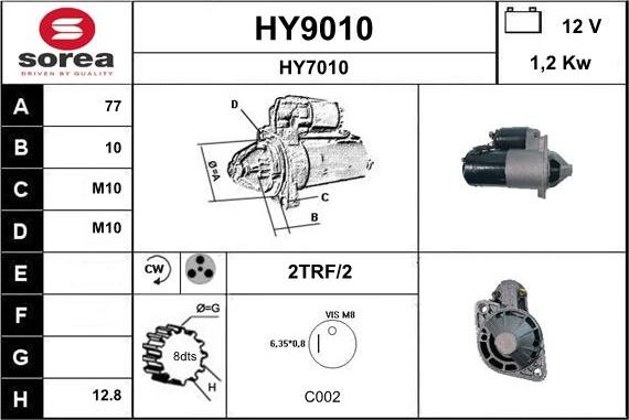 SNRA HY9010 - Стартер avtokuzovplus.com.ua