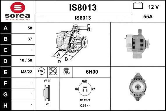 SNRA IS8013 - Генератор avtokuzovplus.com.ua