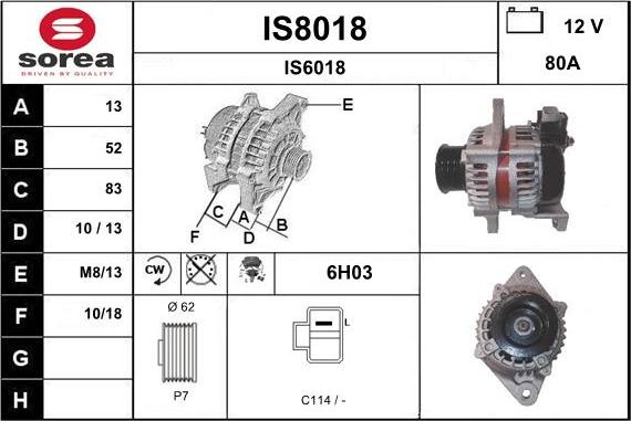 SNRA IS8018 - Генератор autocars.com.ua