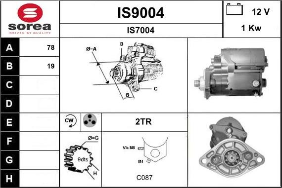 SNRA IS9004 - Стартер autocars.com.ua