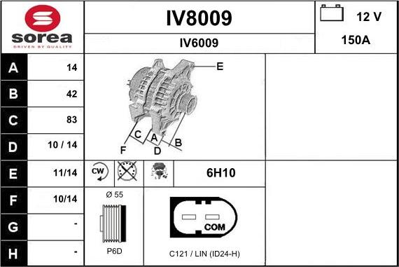 SNRA IV8009 - Генератор autocars.com.ua