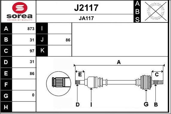 SNRA J2117 - Приводний вал autocars.com.ua