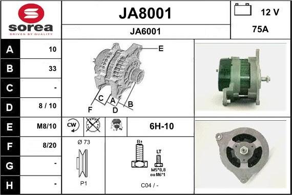 SNRA JA8001 - Генератор autocars.com.ua