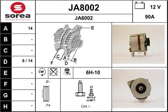 SNRA JA8002 - Генератор autocars.com.ua