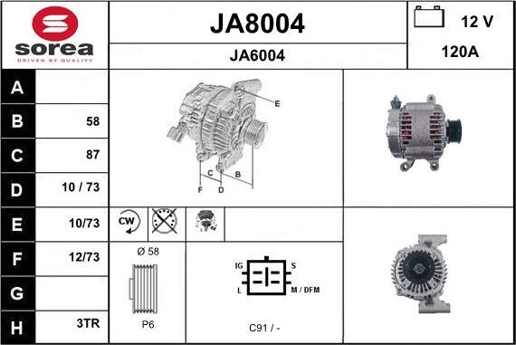 SNRA JA8004 - Генератор avtokuzovplus.com.ua