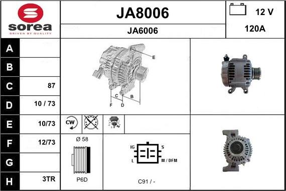 SNRA JA8006 - Генератор autocars.com.ua