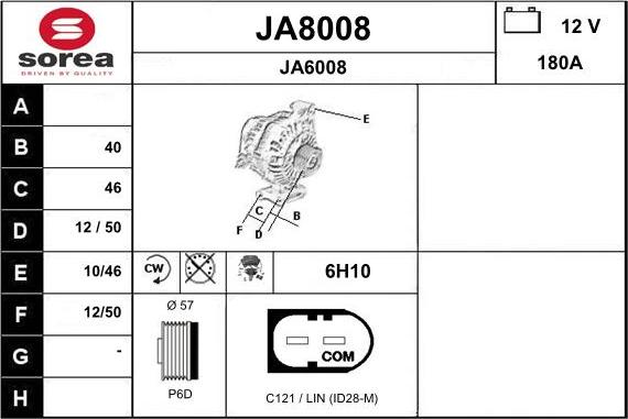 SNRA JA8008 - Генератор autocars.com.ua