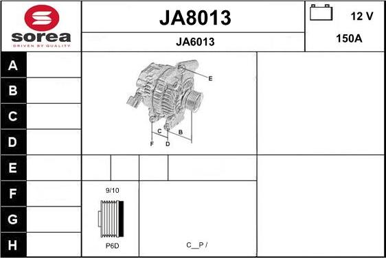 SNRA JA8013 - Генератор autocars.com.ua