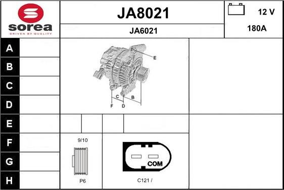 SNRA JA8021 - Генератор autocars.com.ua