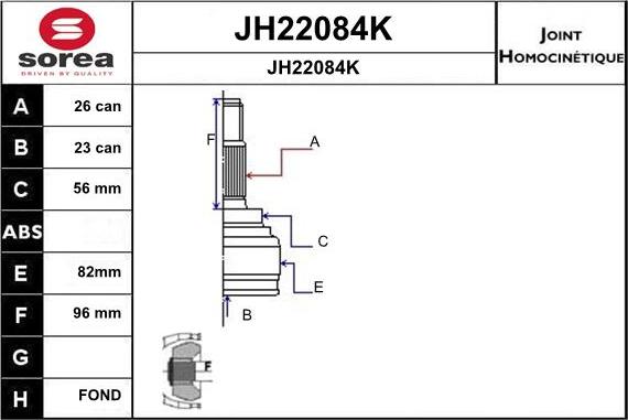 SNRA JH22084K - Шарнирный комплект, ШРУС, приводной вал autodnr.net