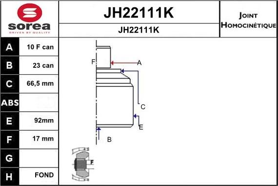 SNRA JH22111K - Шарнирный комплект, ШРУС, приводной вал autodnr.net