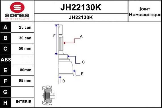SNRA JH22130K - Шарнирный комплект, ШРУС, приводной вал autodnr.net
