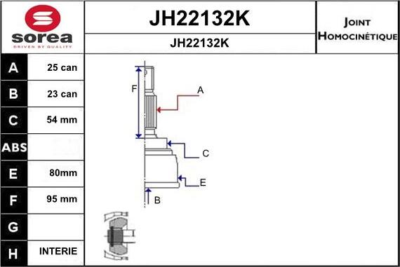 SNRA JH22132K - Шарнирный комплект, ШРУС, приводной вал autodnr.net