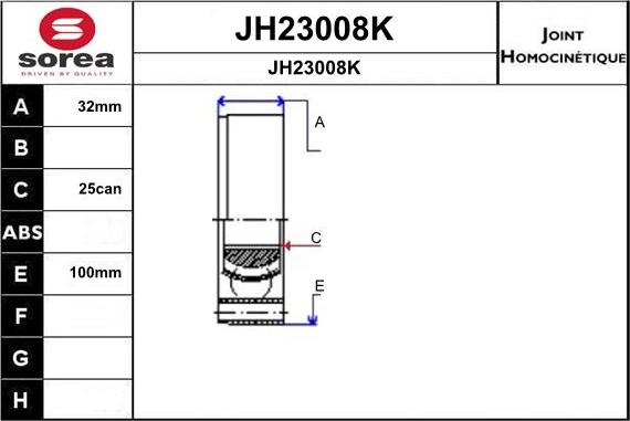 SNRA JH23008K - Шарнірний комплект, ШРУС, приводний вал autocars.com.ua