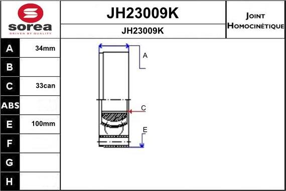 SNRA JH23009K - Шарнірний комплект, ШРУС, приводний вал autocars.com.ua