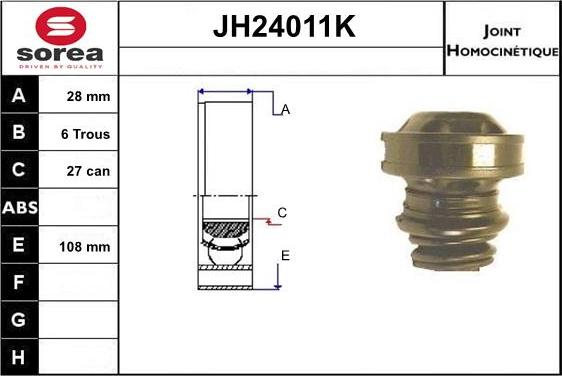 SNRA JH24011K - Шарнирный комплект, ШРУС, приводной вал avtokuzovplus.com.ua