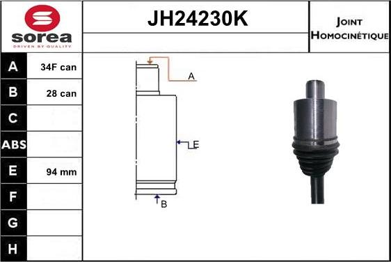 SNRA JH24230K - Шарнірний комплект, ШРУС, приводний вал autocars.com.ua