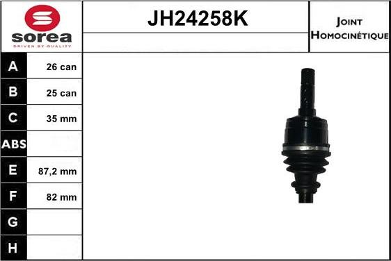 SNRA JH24258K - Шарнірний комплект, ШРУС, приводний вал autocars.com.ua