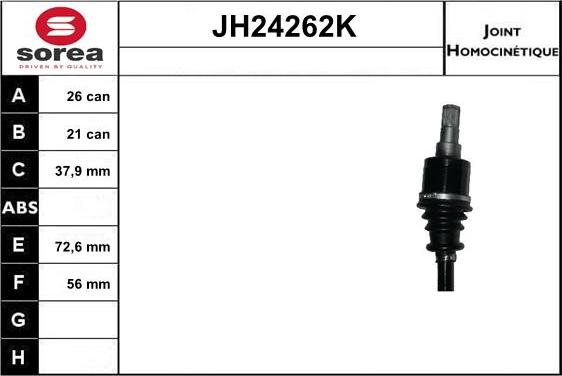 SNRA JH24262K - Шарнірний комплект, ШРУС, приводний вал autocars.com.ua