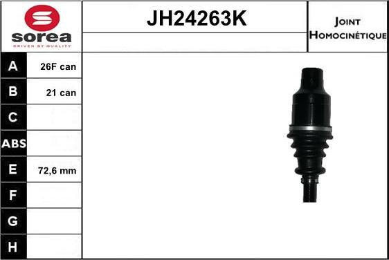 SNRA JH24263K - Шарнірний комплект, ШРУС, приводний вал autocars.com.ua