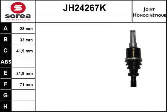 SNRA JH24267K - Шарнірний комплект, ШРУС, приводний вал autocars.com.ua