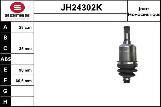 SNRA JH24302K - Шарнірний комплект, ШРУС, приводний вал autocars.com.ua