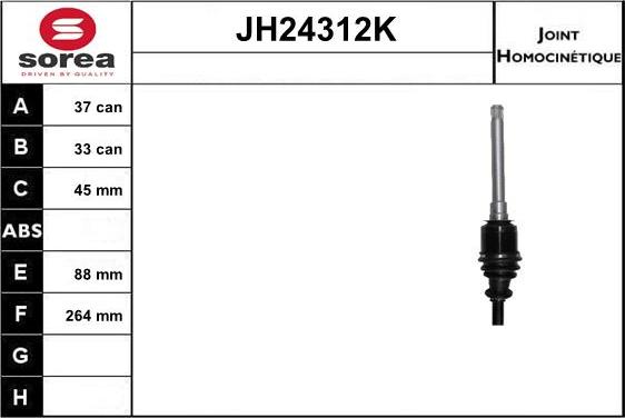 SNRA JH24312K - Шарнирный комплект, ШРУС, приводной вал avtokuzovplus.com.ua