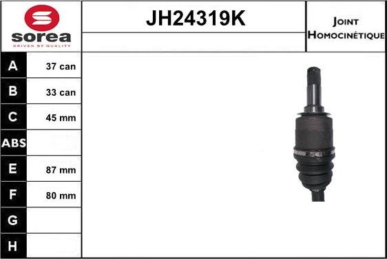 SNRA JH24319K - Шарнирный комплект, ШРУС, приводной вал avtokuzovplus.com.ua