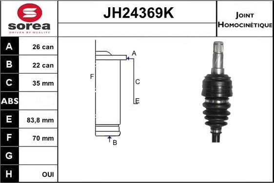 SNRA JH24369K - Шарнирный комплект, ШРУС, приводной вал autodnr.net